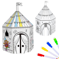Zestaw Artystyczny Namiot Dom Do Kolorowania Malowania Składania Tekturowy