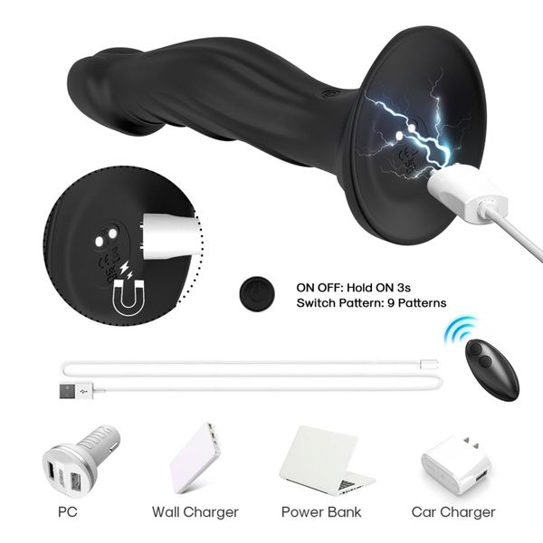 optimus black, 9 vibration functions, remote control zdjęcie 3