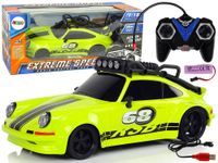 Samochód Sportowy 1:18 Zielone Koło Zapasowe Pilot 27 Mhz