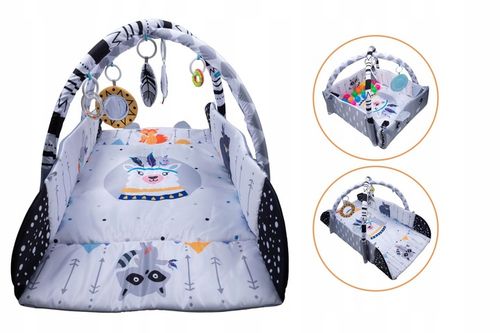 Duża interaktywna edukacyjna dwustronna mata dla niemowląt 3w1 lama na Arena.pl