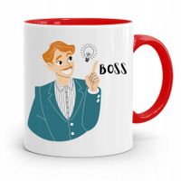 Kubek Czerwony Dla Szefa Boss Prezent Z Nadrukiem Ze Zdjęciem