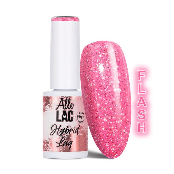 Lakier hybrydowy LED/UV Gel Polish Pinks Flash Glitter Light AlleLac 6g zdjęcie 1