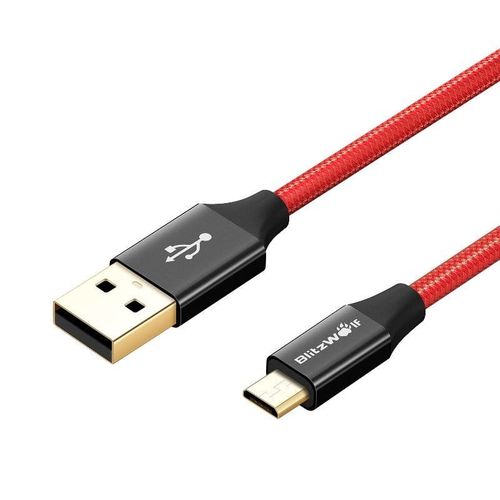 Kabel Micro USB AmpCore Turbo BlitzWolf BW-MC7 1m (czerwony) na Arena.pl