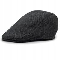 Kaszkiet Męski Zimowy Ocieplany Elegancka Czapka w Jodełkę Pako Jeans