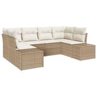 Zestaw Sof na Ogród 6 pcs beżowo-kremowy 234 x 154 x 85 cm