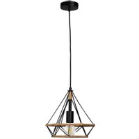 Druciana LAMPA wisząca BROXTON ROPE metalowa OPRAWA industrialny zwis liny czarne brązowe