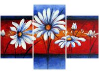 90X60CM OBRAZ POLNE KWIATY TRZY OBRAZY