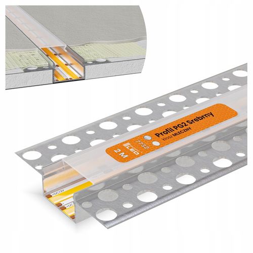 Profil LED aluminiowy do płyt GK gipsowych wpuszczany 2m regips na Arena.pl