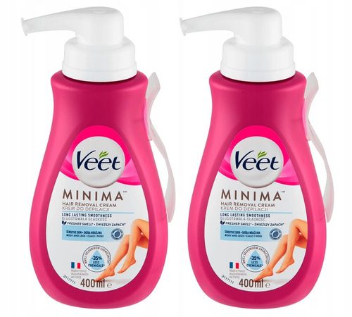 Krem do depilacji VEET MINIMA dla SKÓRY WRAŻLIWEJ z aloesem ZESTAW 2x 400ml na Arena.pl