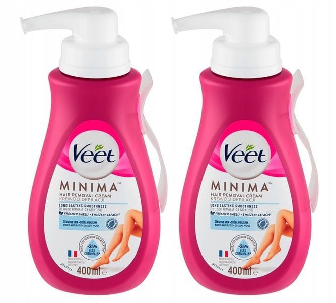 Krem do depilacji VEET MINIMA dla SKÓRY WRAŻLIWEJ z aloesem ZESTAW 2x 400ml zdjęcie 1