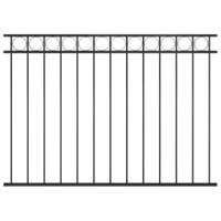 Panel ogrodzeniowy, stalowy, 1,7 x 1,2 m, czarny