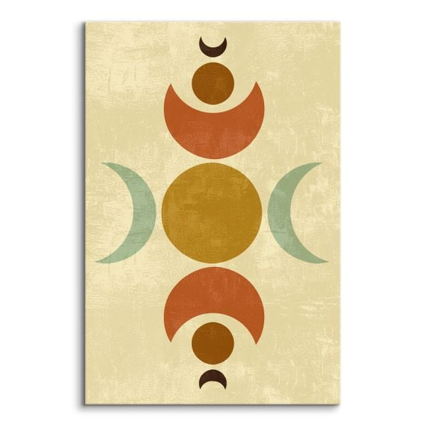 Obraz Na Płótnie Do Sypialni Księżyce Azteckie Wzory Styl Boho 70cm x 100cm zdjęcie 2