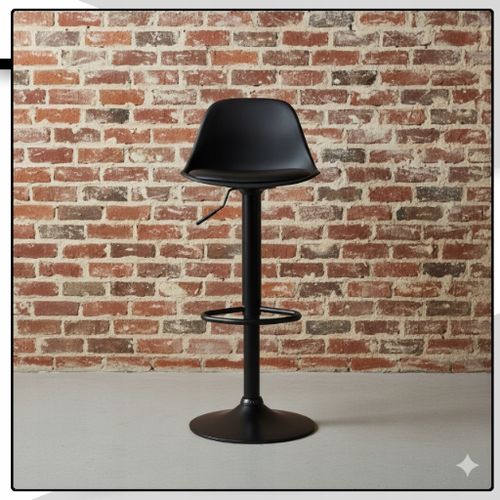 Hoker barowy plastikowy czarny obrotowy regulowany ekoskóra do wyspy na Arena.pl