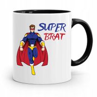 Kubek Czarny Dla Brata Braciszka Super Brat Z Nadrukiem Ze Zdjęciem