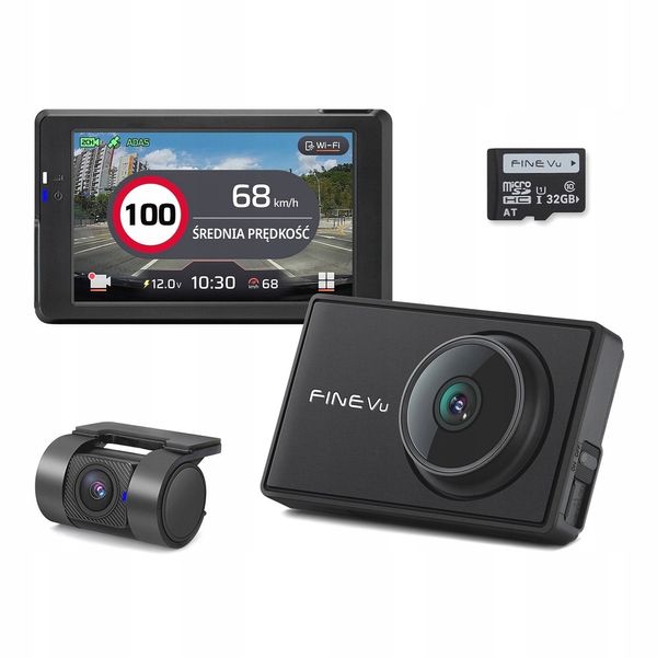 Rejestrator FineVu WiFi 32GB QHD FHD wyświetlacz LCD 3.5 GPS RADARY zdjęcie 1