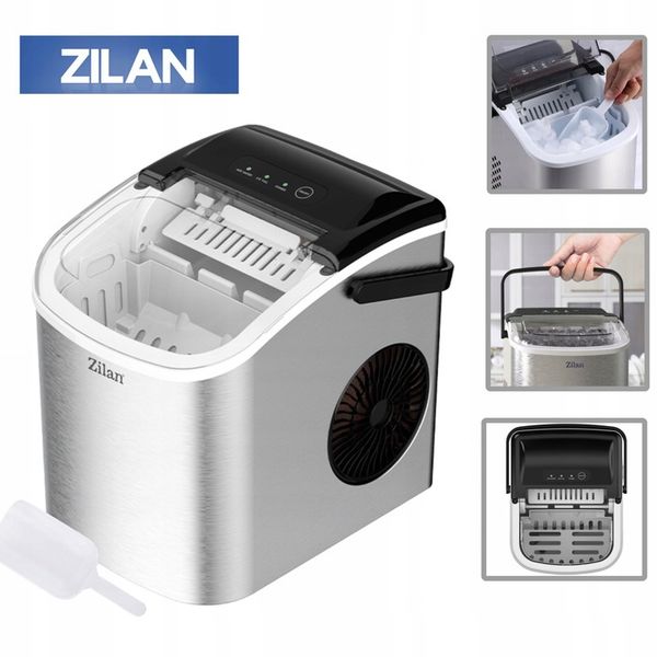 Kostkarka do lodu Zilan ICE MAKER 15KG srebrny/szary 95 W zdjęcie 1