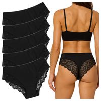 5x Klasyczne Damskie Majtki z miękkiego materiału KORONKA Komfort i styl