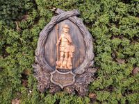 Obraz płaskorzeźba Huberta Św.Hubert drewniana prezent dla myśliwego 40cm