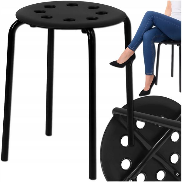 Taboret MEMFLOW czarny 45 cm zdjęcie 2