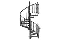 SCHODY KRĘCONE FI 1,85 M - CZARNE ŻELIWNE RETRO LOFT