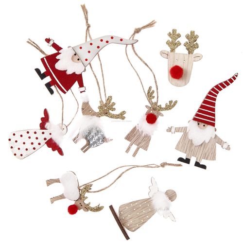 DREWNIANE MOTYWY ŚWIĄTECZNE 8 SZT MULTIKOLOR DPDN-191 DP CRAFT na Arena.pl