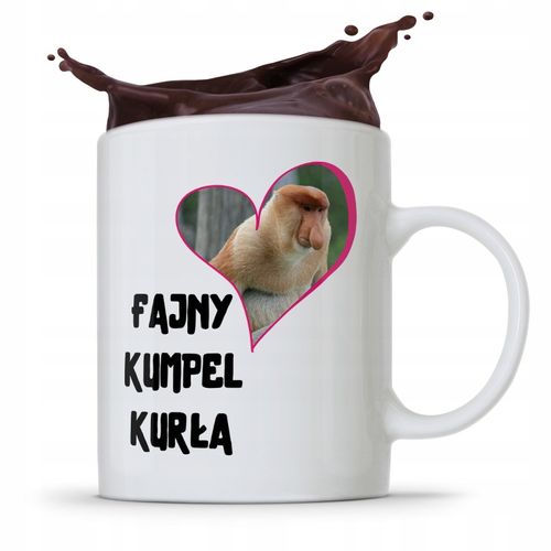 Kubek Prezent Dla Przyjaciela Fajny Kumpel Kurła Z Nadrukiem Ze Zdjęciem na Arena.pl
