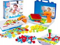 Klocki konstrukcyjne w walizce + wkrętarka 151 el.