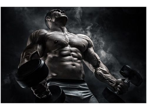 100 70CM OBRAZ PŁÓTNO MĘŻCZYZNA SIŁOWNI STALOWYM KOLORZE PŁÓTNO RAMA na Arena.pl