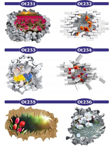 Naklejka samoprzylepna dziura 3D jesienny krajobra na Arena.pl
