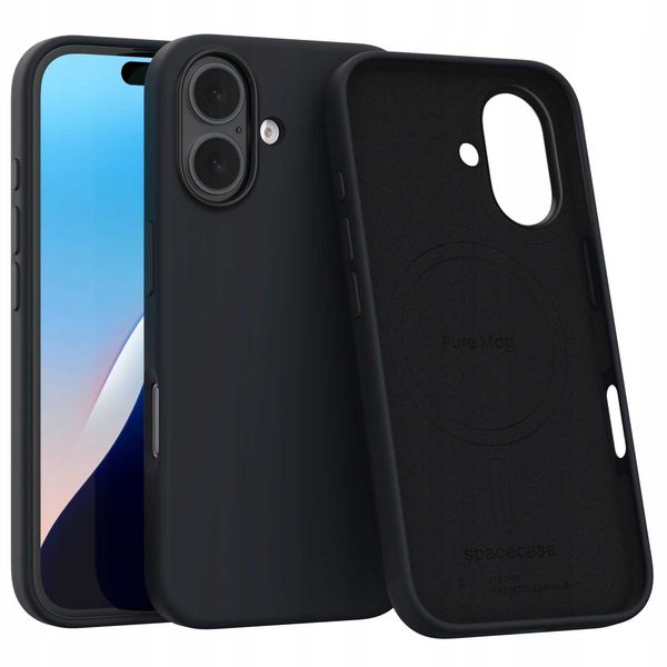 Spacecase Pure Mag Iphone 16 Black zdjęcie 1