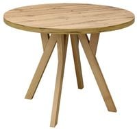 Stół okrągły 80 cm rozkładany do 160 cm blat DĄB WOTAN nogi drewniane BUK