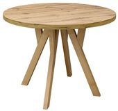 Stół okrągły 80 cm rozkładany do 160 cm blat DĄB WOTAN nogi drewniane BUK