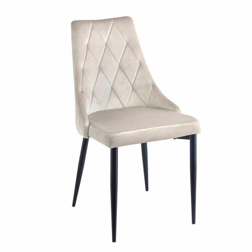 Krzesło Loretta velvet beżowe czarne na Arena.pl
