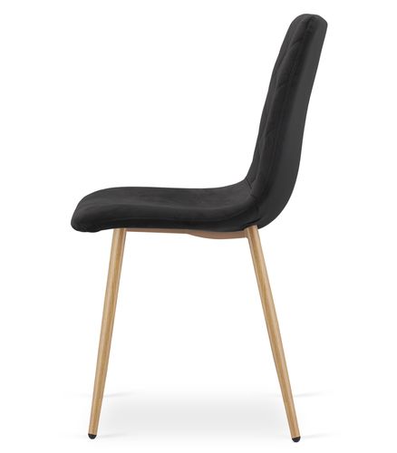 Krzesło TURIN - czarny aksamit / nogi kolor drewna x 2 na Arena.pl