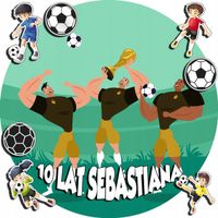 OPŁATEK NA TORT 30CM - PIŁKA NOŻNA BRAMKA + IMIĘ + GRATIS! 24CM 26CM