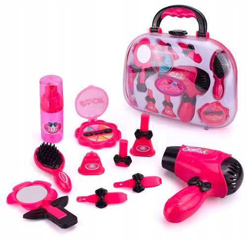ZESTAW FRYZJERSKI W WALIZCE SALON PIĘKNOŚCI DLA DZIECI SUSZARKA AKCESORIA na Arena.pl