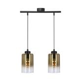 Aspra lampa wisząca czarny 2x60W E27 klosz bursztynowy