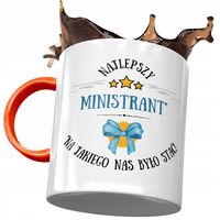 Kubek Pomarańczowy Dla Ministranta Na Jakiego Nas Z Nadrukiem Ze Zdjęciem