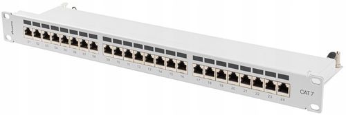 PATCHPANEL 24 PORT 1U 19" KAT.7 FTP EKRANOWANY SZARY LANBERG na Arena.pl