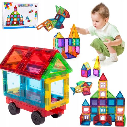 KLOCKI MAGNETYCZNE KONSTRUKCYJNE 3D DUŻE PANELE MEGNETIC TILES 45 elem. na Arena.pl