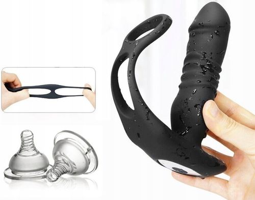 MASAŻER PROSTATY RUCH GÓRA-DÓŁ + RINGI NA PENISA I JĄDRA + MASAŻER KROCZA na Arena.pl