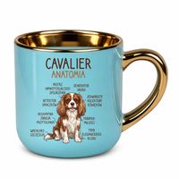 Cavalier anatomia - elegancki kubek na prezent Niebieski PIES RASA URODZINY
