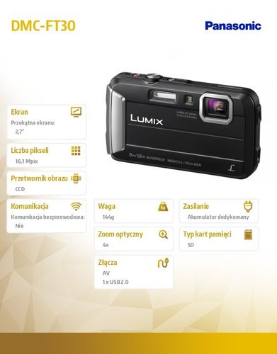 Panasonic DMC-FT30 black na Arena.pl
