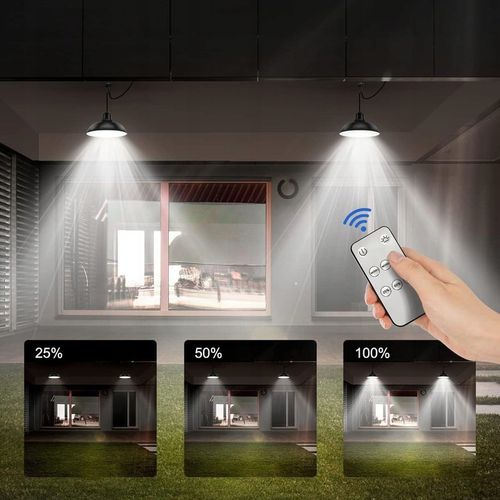 LAMPA SOLARNA ŻYRANDOL SUFITOWY LED WISZĄCY Z CZUJNIKIEM ZMIERZCHU + PILOT na Arena.pl