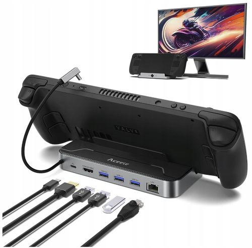 HUB Dock USB-C do MSI CLAW LEGION GO ASUS ROG ALLY HDMI 4K 60Hz LAN USB 3.0 na Arena.pl