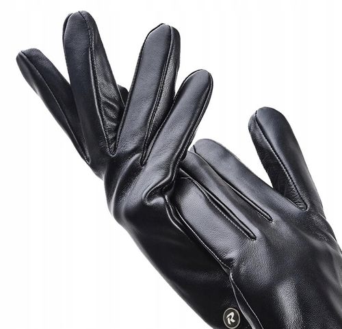 DOTYKOWE RĘKAWICZKI SKÓRZANE MĘSKIE SKÓRA CIELĘCA OCIEPLANE MIŚ roz. L na Arena.pl