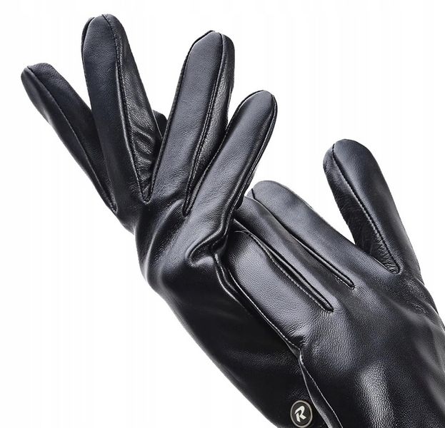 DOTYKOWE RĘKAWICZKI SKÓRZANE MĘSKIE SKÓRA CIELĘCA OCIEPLANE MIŚ roz. L zdjęcie 5