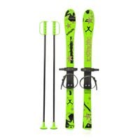 narty dla dzieci z kijkami master 90cm zielone