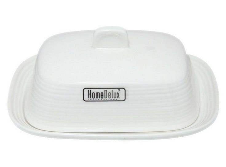 Maselniczka maselnica porcelanowa biała WAVE HomeDelux zdjęcie 1