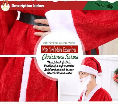 Strój Mikołaja Gwiazdora Kostium Welurowy Zestaw XXL 6 Elementów na Arena.pl